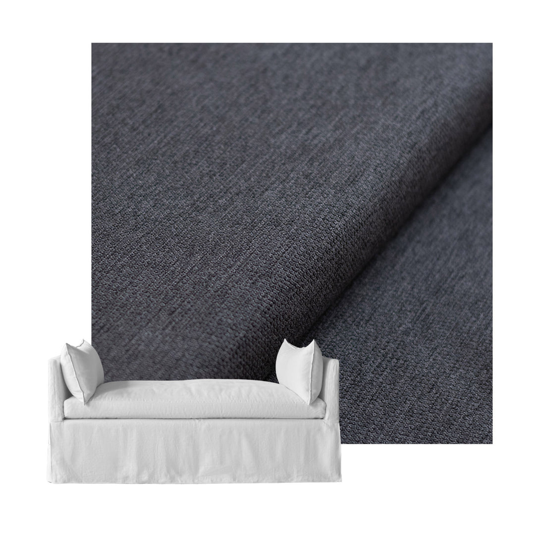Ultra-soft Charcoal Chenille Custom Daybed Cover