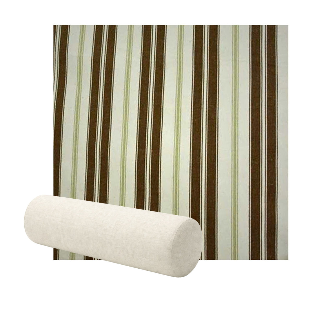 Relaxed Espresso Stripe Canvas Bolster Pillow