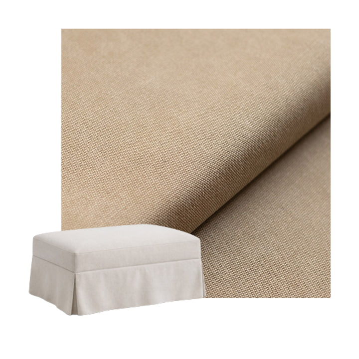 Wheat Heavyduty Canvas Custom Ottoman Slipcover