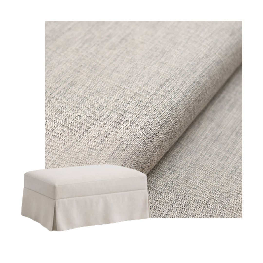 Flax Gray Custom Ottoman Slipcover