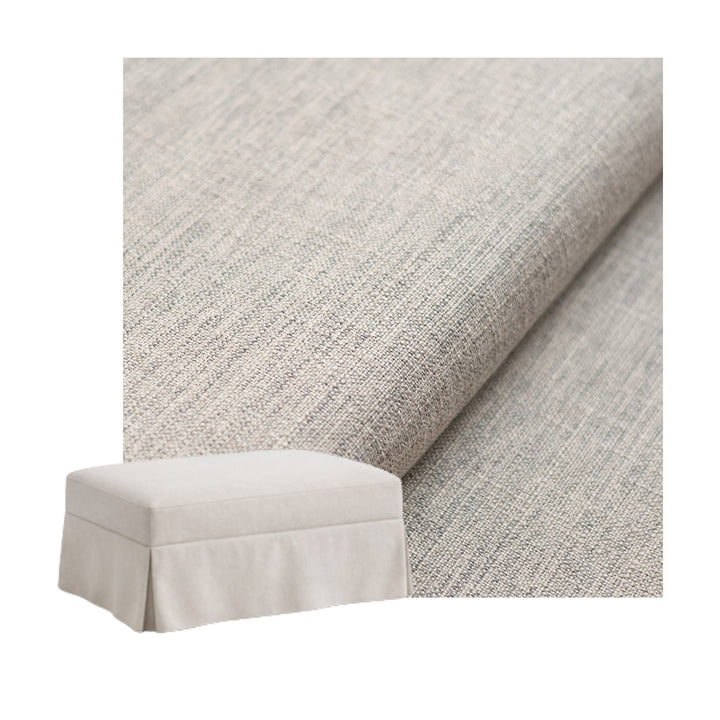 Flax Gray Custom Ottoman Slipcover