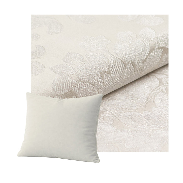 Off-White Damask Throw Pillow