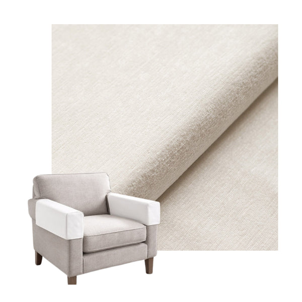 Ultra-soft White Chenille Custom Armrest Cover