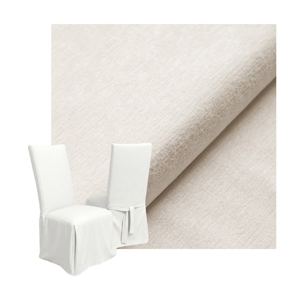 Ultra-soft White Chenille Custom Dining Chair Cover