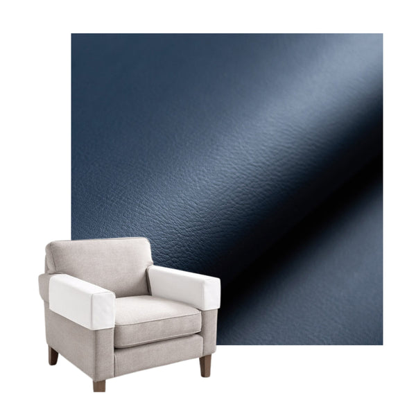Inky Blue Faux Leather Custom Armrest Cover