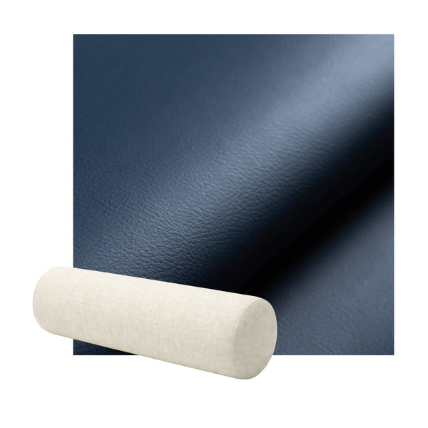 Inky Blue Faux Leather Bolster Pillow