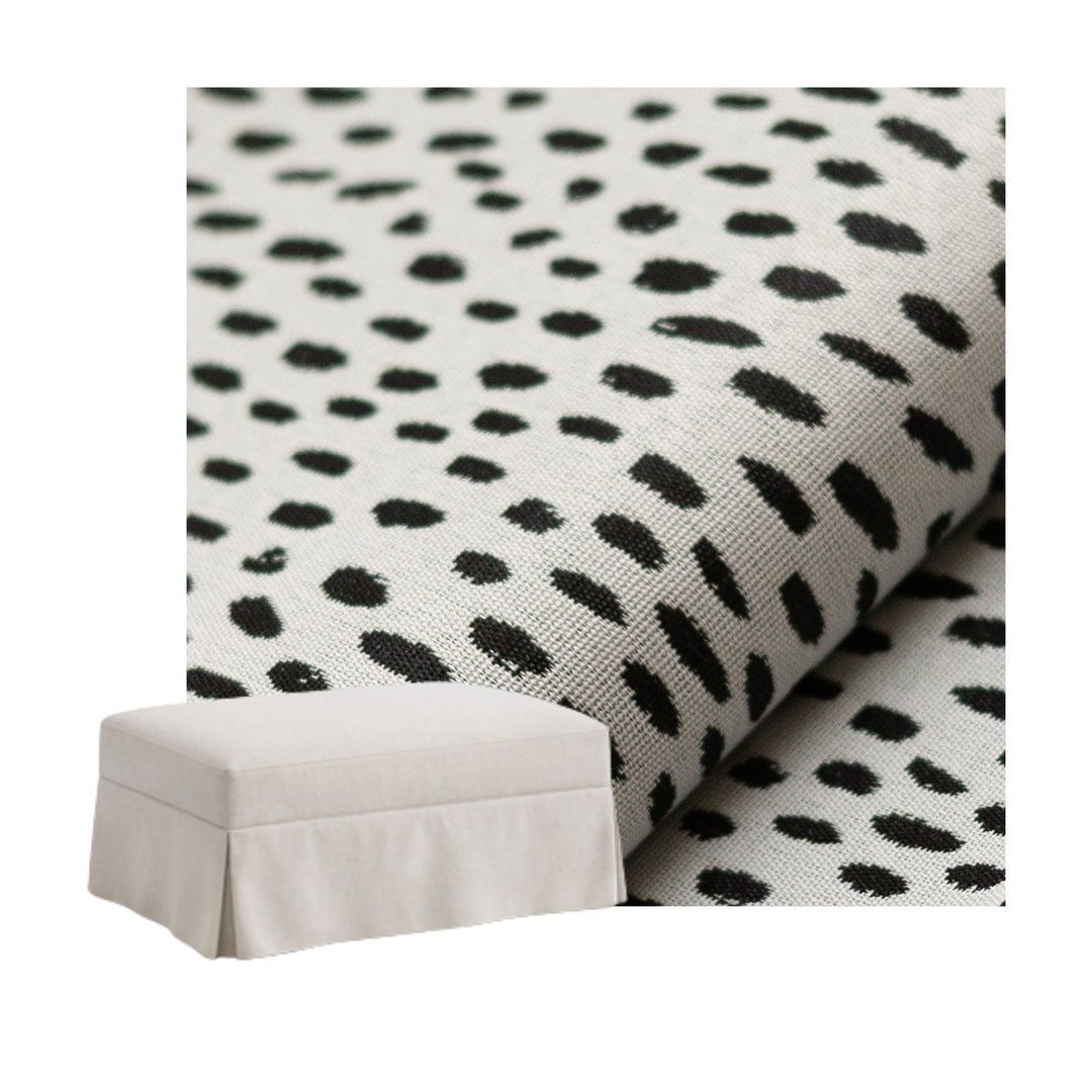 Black &amp; White Pebble Outdoor &amp; Patio Custom Ottoman Slipcover