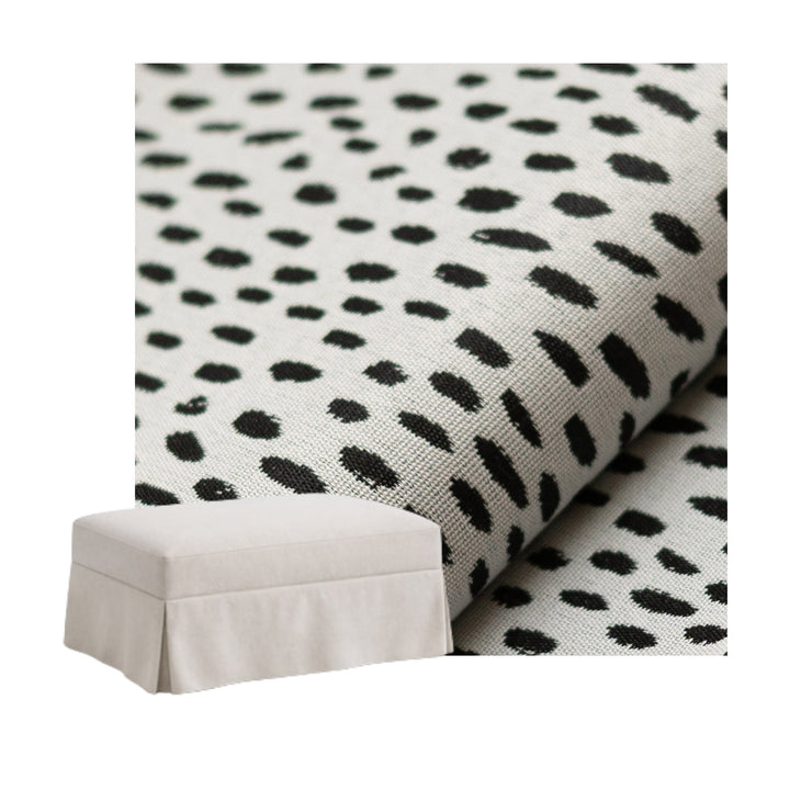 Black &amp; White Pebble Outdoor &amp; Patio Custom Ottoman Slipcover