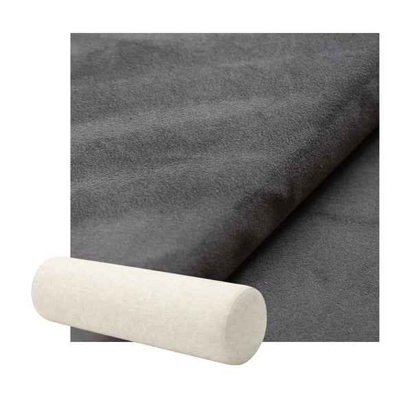 Asphalt Gray Velour Bolster Pillow