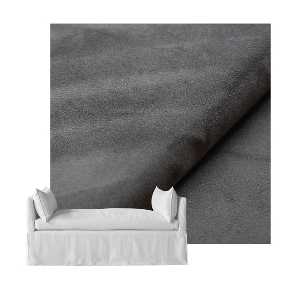 Asphalt Gray Velour Custom Daybed Cover