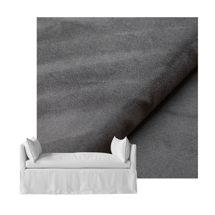 Asphalt Gray Velour Custom Daybed Cover