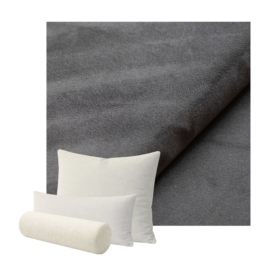 Asphalt Gray Velour Custom Pillow Cover