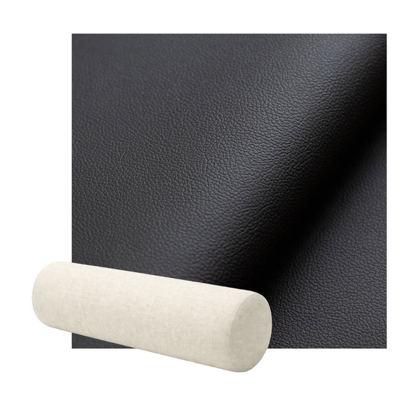 Black Faux Leather Bolster Pillow