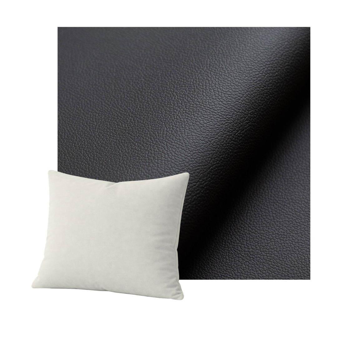 Black Faux Leather Throw Pillow