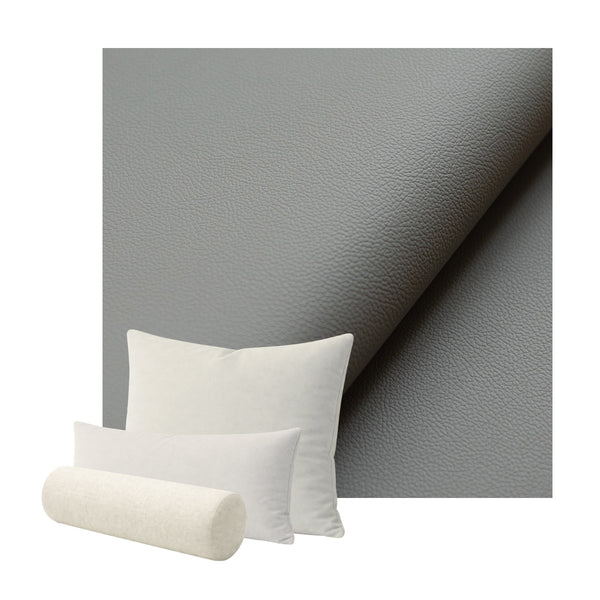 Graphite Gray Faux Leather Custom Pillow Cover