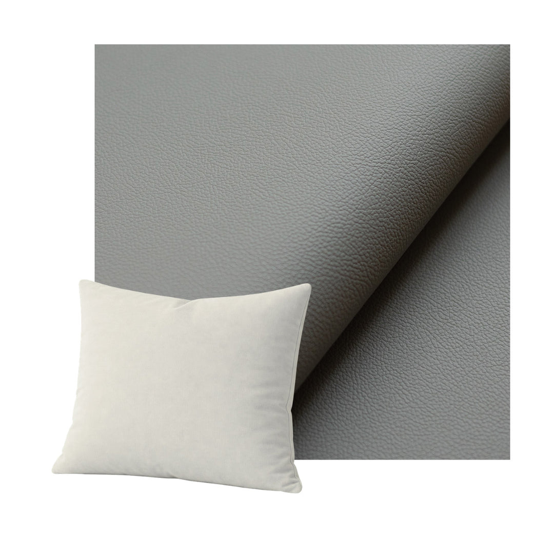Graphite Gray Faux Leather Throw Pillow