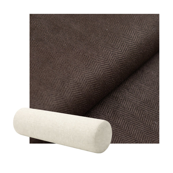 Dark Chocolate Brown Herringbone Bolster Pillow