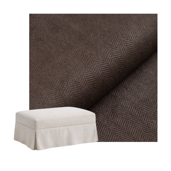 Dark Chocolate Brown Custom Ottoman Slipcover