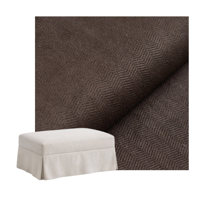 Dark Chocolate Brown Custom Ottoman Slipcover