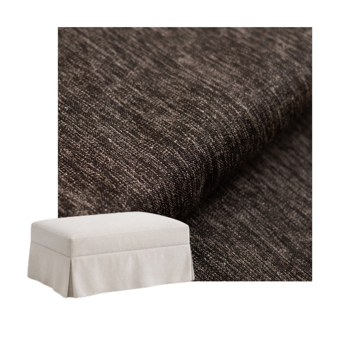 Heathered Black Custom Ottoman Slipcover
