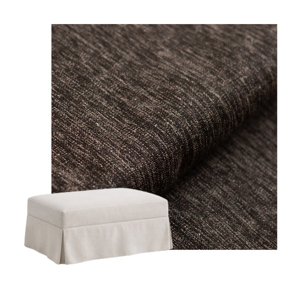 Heathered Black Custom Ottoman Slipcover