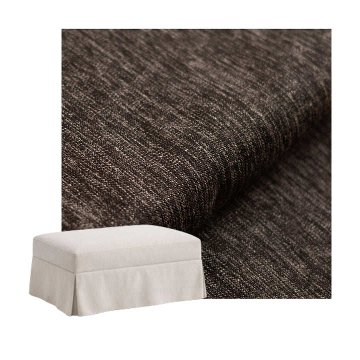 Heathered Black Custom Ottoman Slipcover