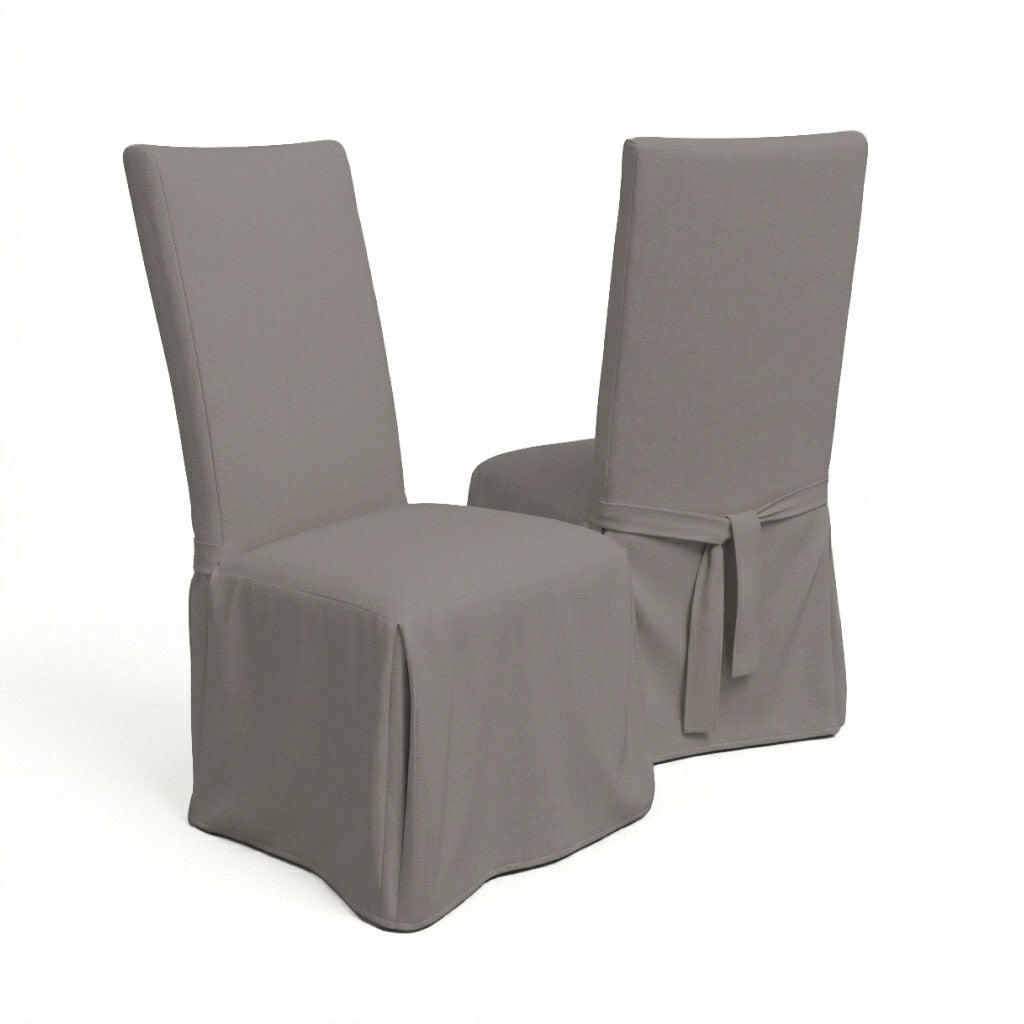 Gray Lightweight Canvas Custom Dining Chair Cover