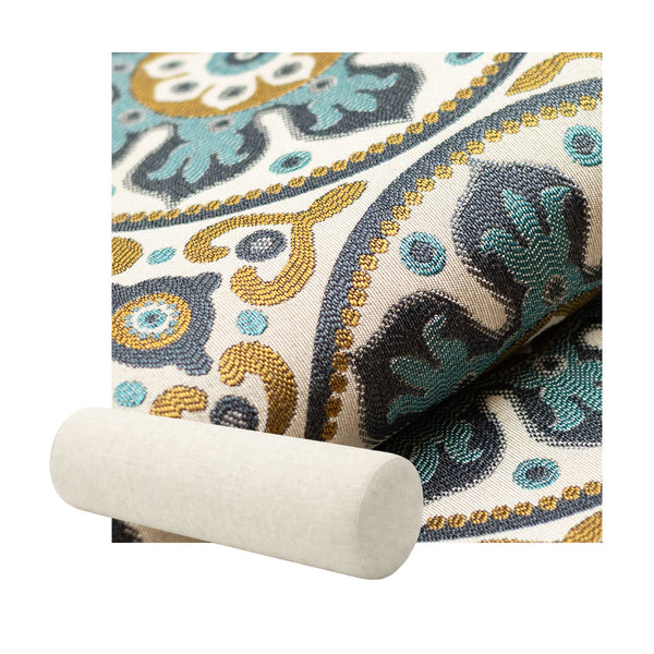Moroccan Blue Medallion Premium Weave Bolster Pillow