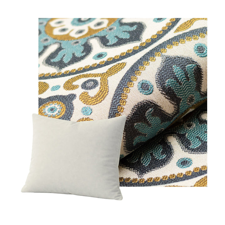 Moroccan Blue Medallion Throw Pillow