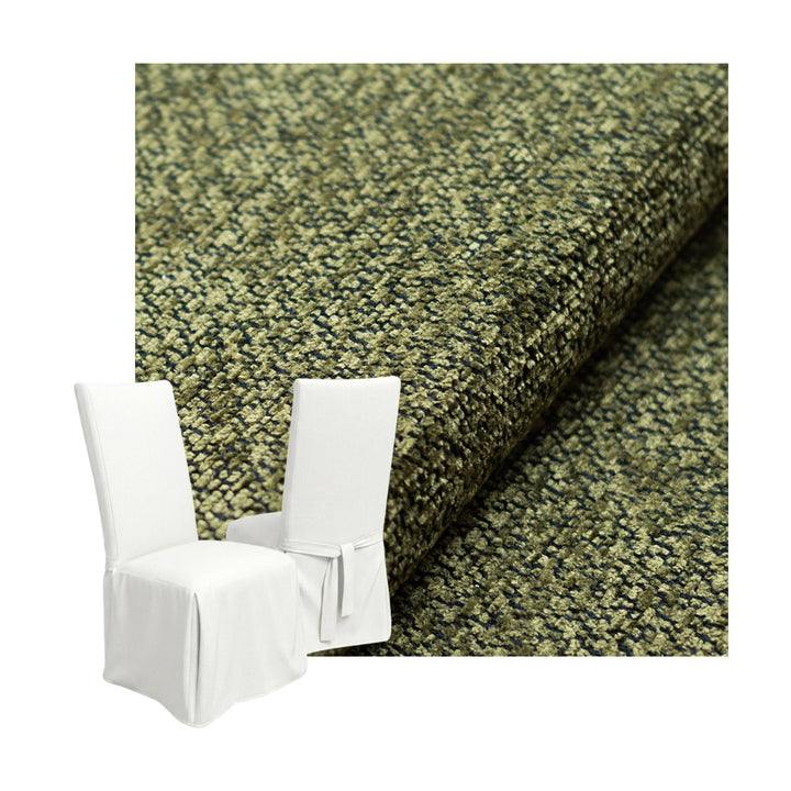 Ultra-soft Olive Green Chenille Custom Dining Chair Cover