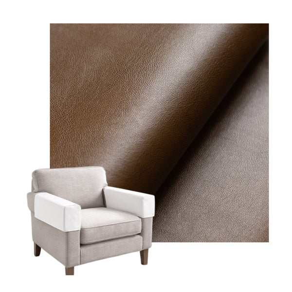 Saddle Brown Faux Leather Custom Armrest Cover