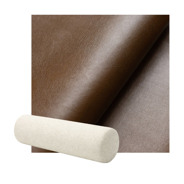 Saddle Brown Faux Leather Bolster Pillow