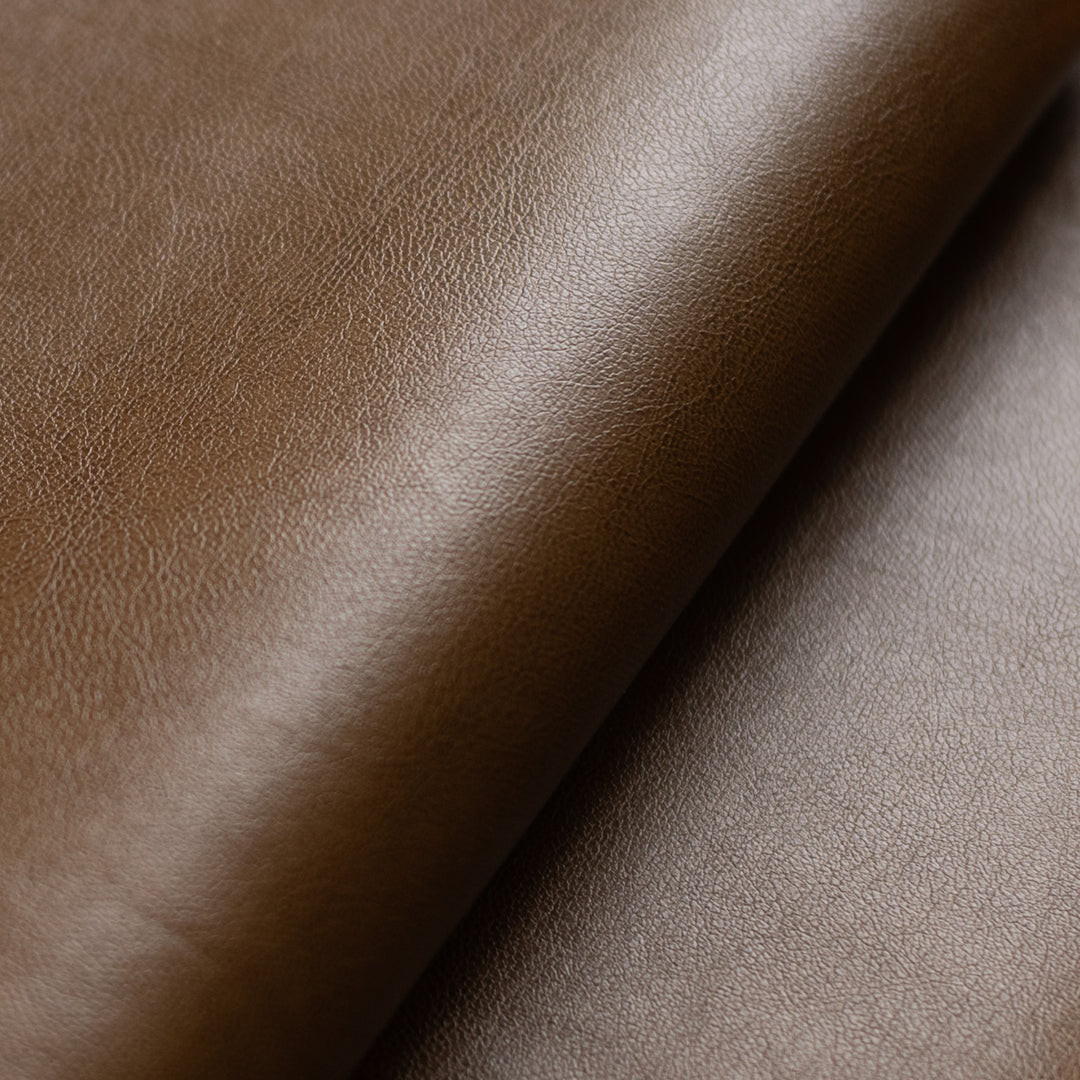 Saddle Brown Faux Leather Custom Cushion Cover