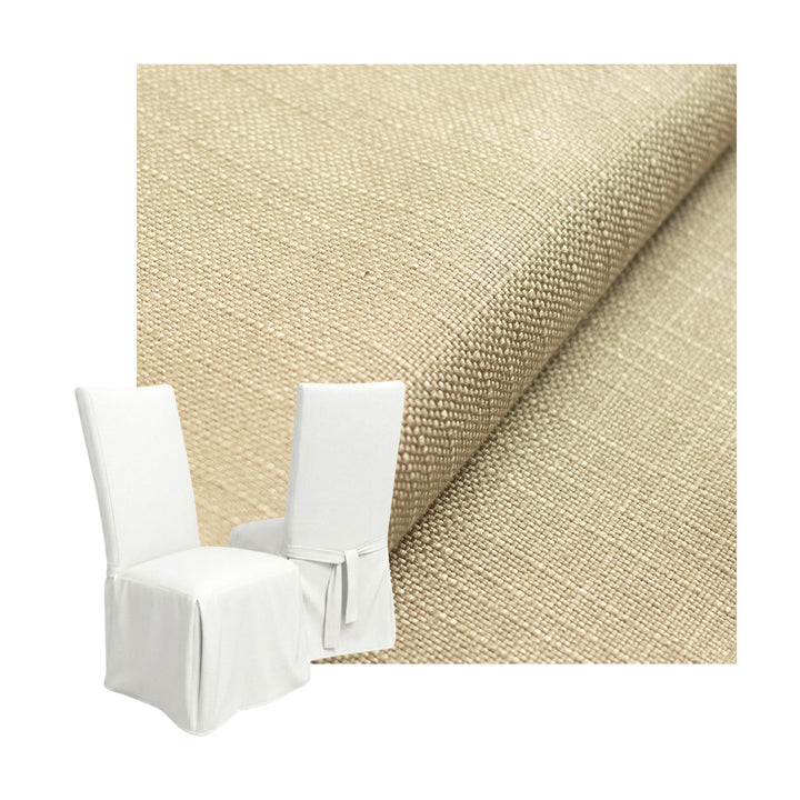 Natural Tweed Custom Dining Chair Cover