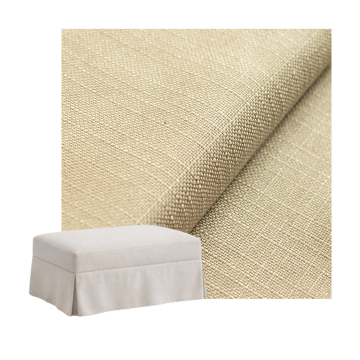 Natural Tweed Custom Ottoman Slipcover
