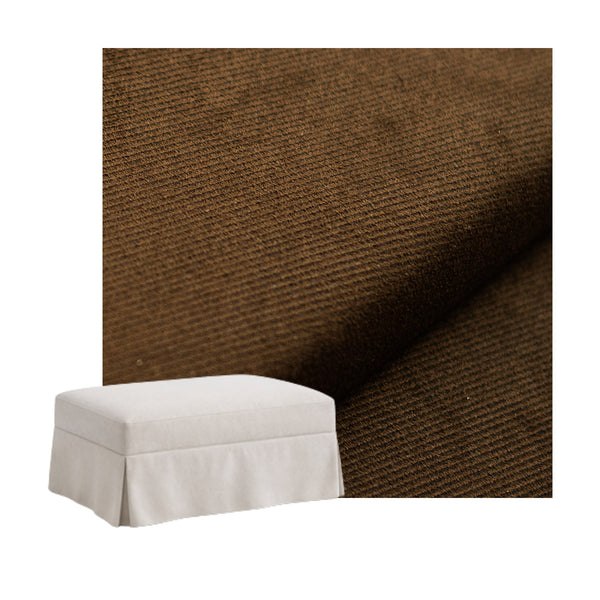 Mocha Brown Performance Twill Custom Ottoman Slipcover