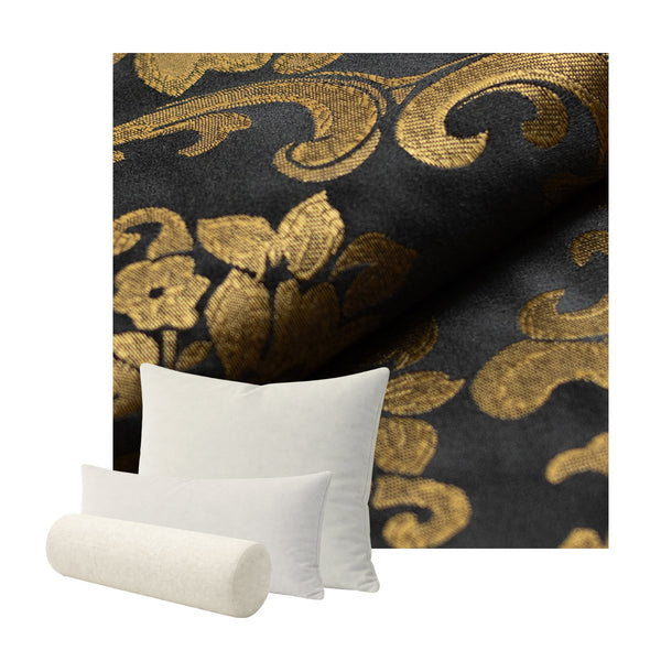 Black & Gold Damask Custom Pillow Cover