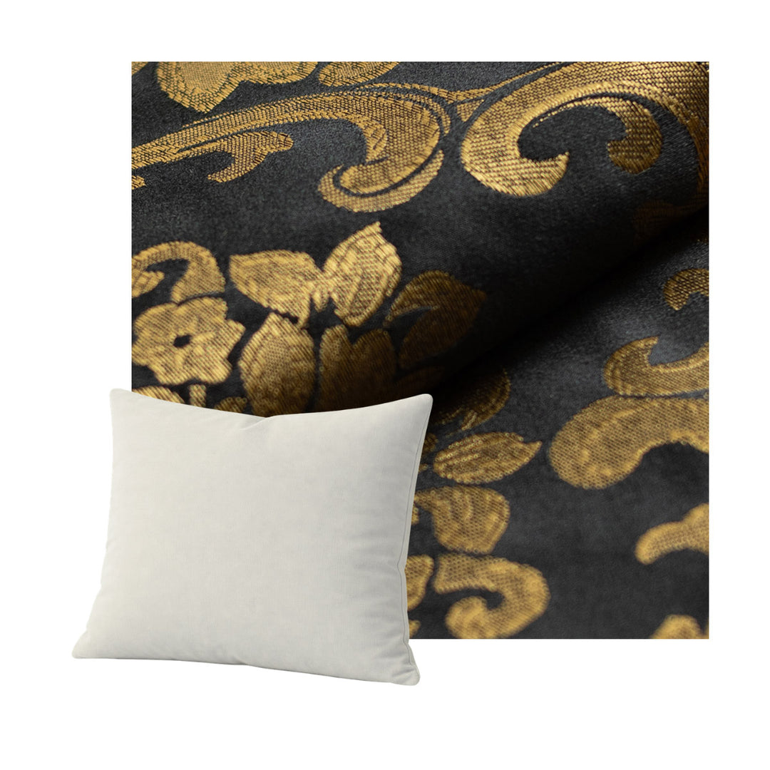 Black & Gold Damask Throw Pillow