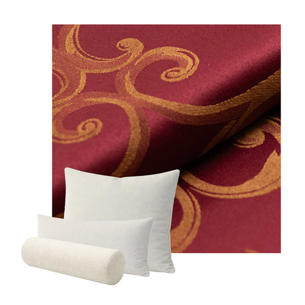 Ruby Red & Gold Damask Custom Pillow Cover