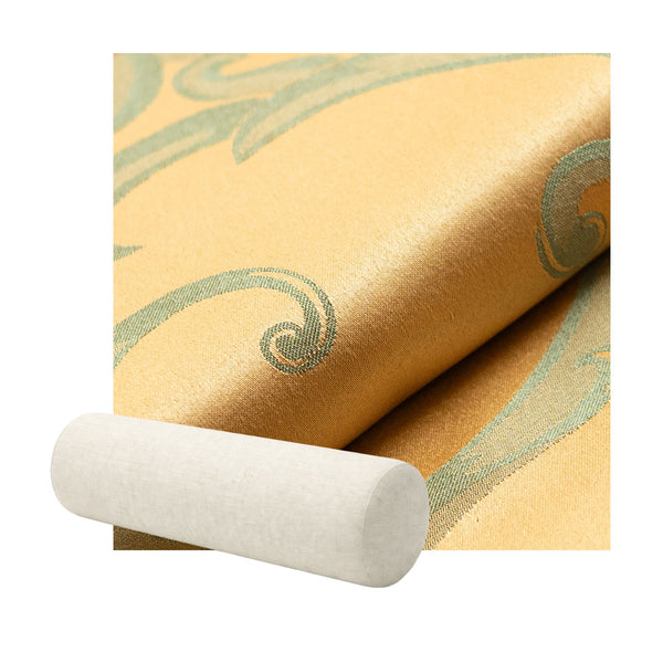 Gold & Sage Damask Bolster Pillow