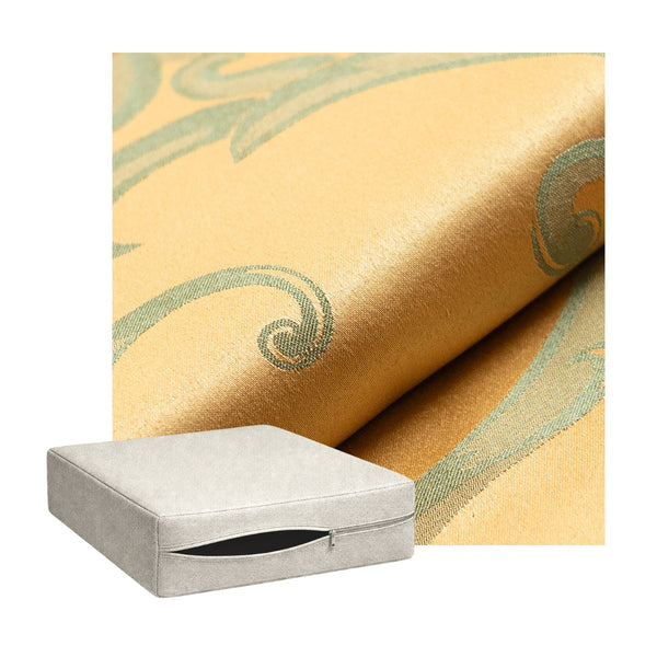 Gold & Sage Damask Custom Cushion Cover
