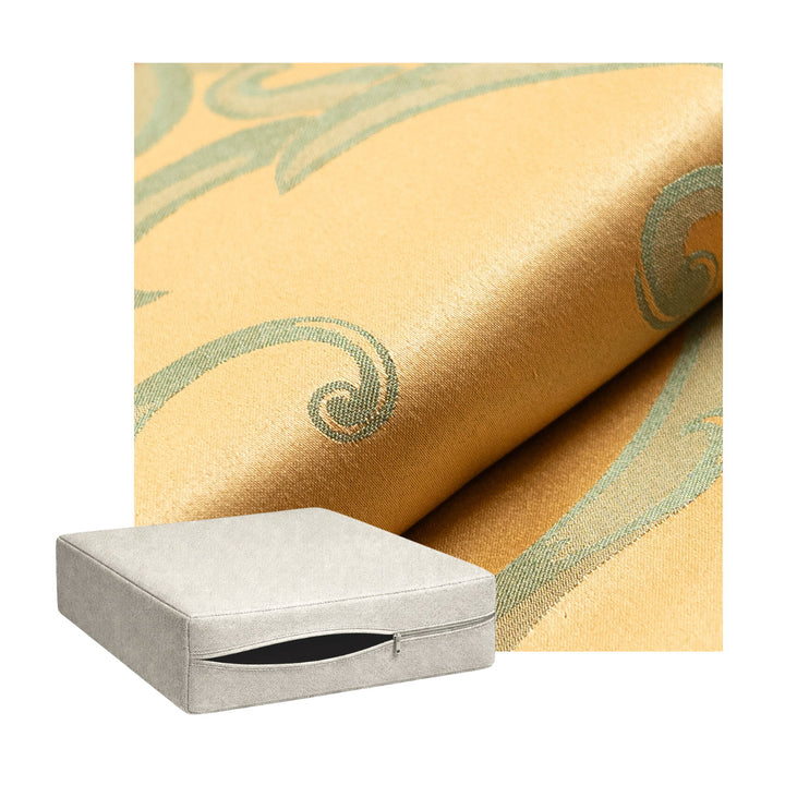 Gold &amp; Sage Damask Custom Cushion Cover