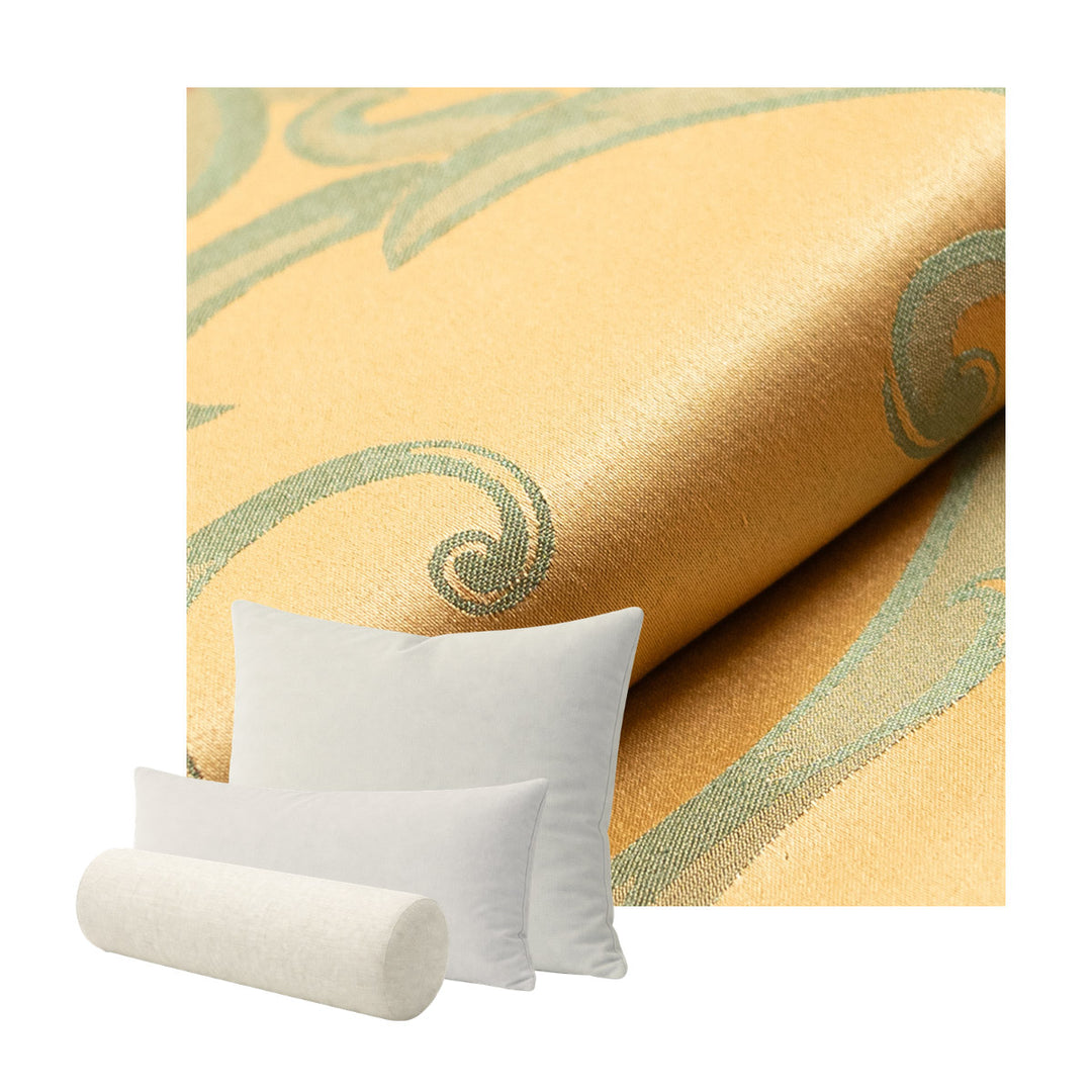 Gold & Sage Damask Custom Pillow Cover