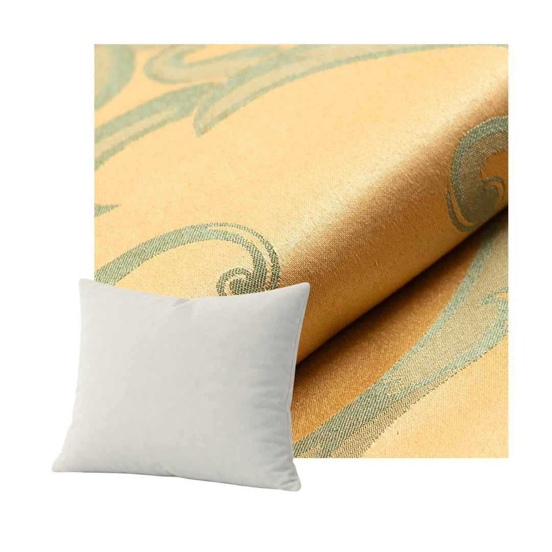 Gold & Sage Damask Throw Pillow