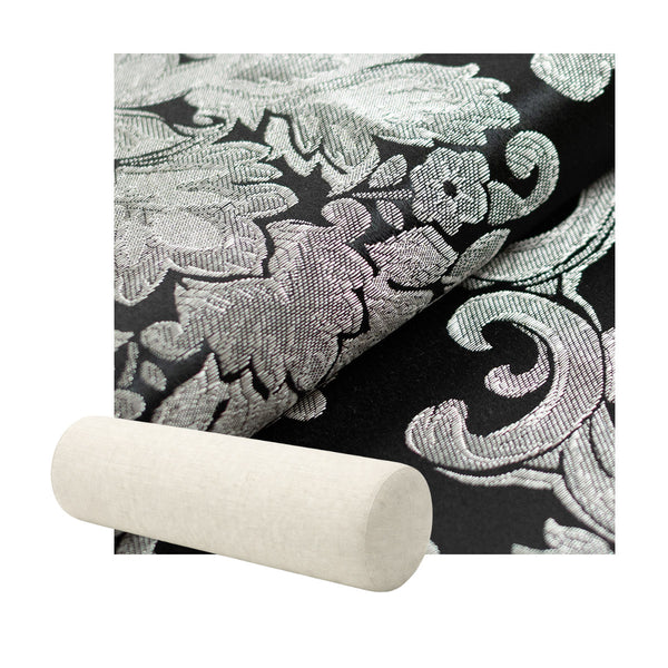 Black & Silver Damask Bolster Pillow