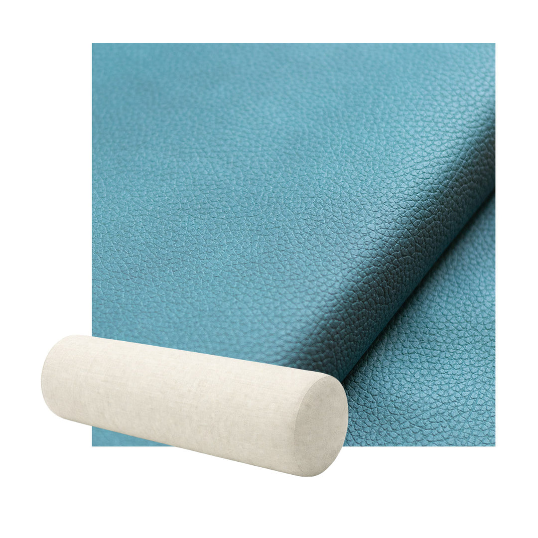 Aqua Blue Faux Leather Bolster Pillow