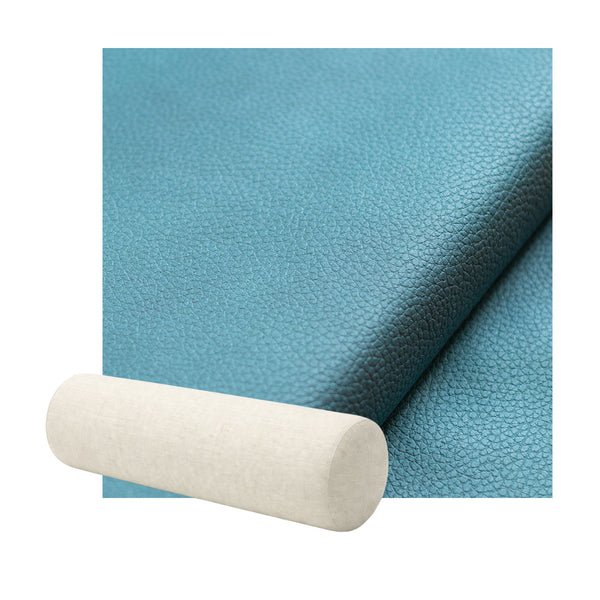 Aqua Blue Faux Leather Bolster Pillow