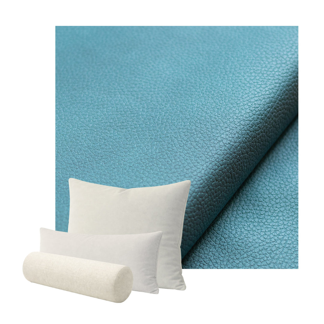 Aqua Blue Faux Leather Custom Pillow Cover