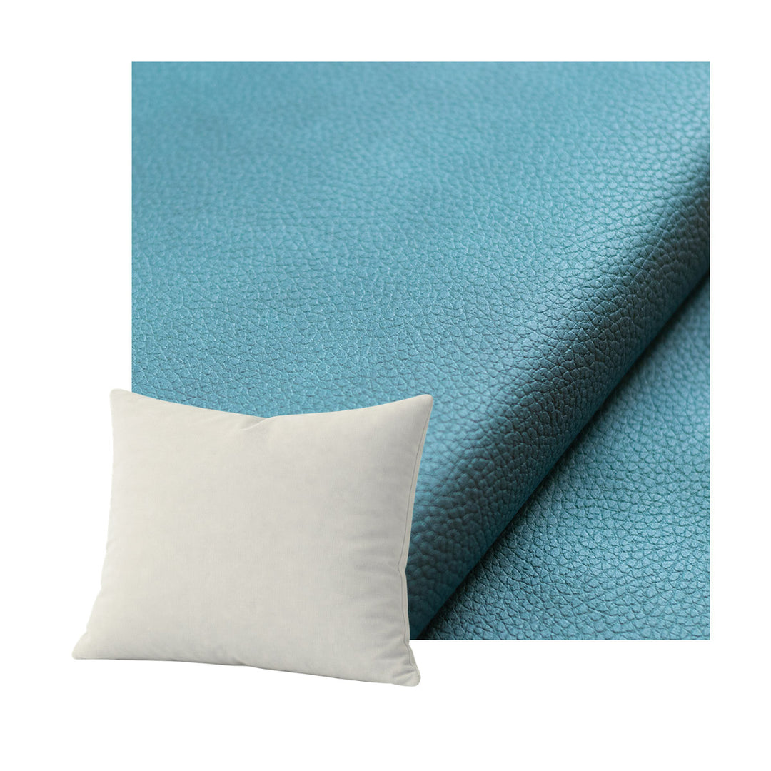 Aqua Blue Faux Leather Throw Pillow