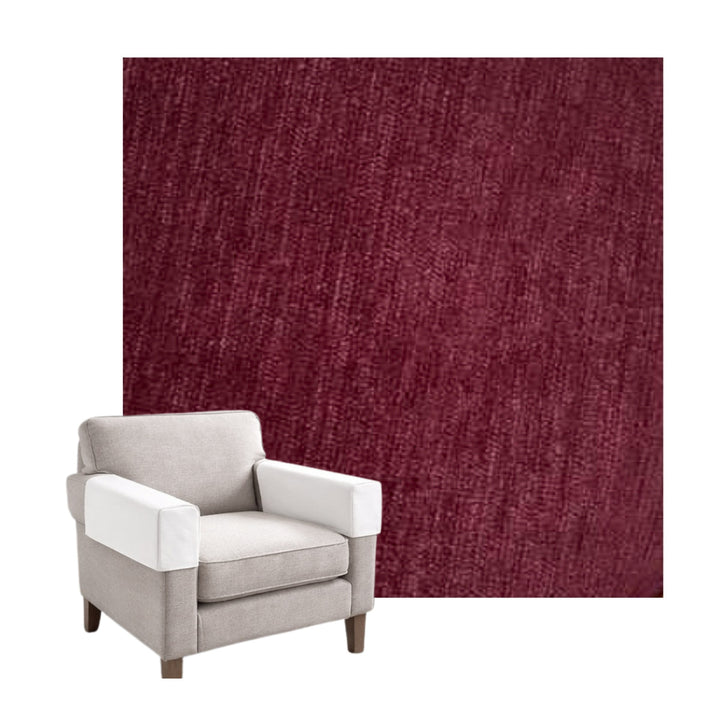 Ultra-soft Raspberry Red Chenille Custom Armrest Cover